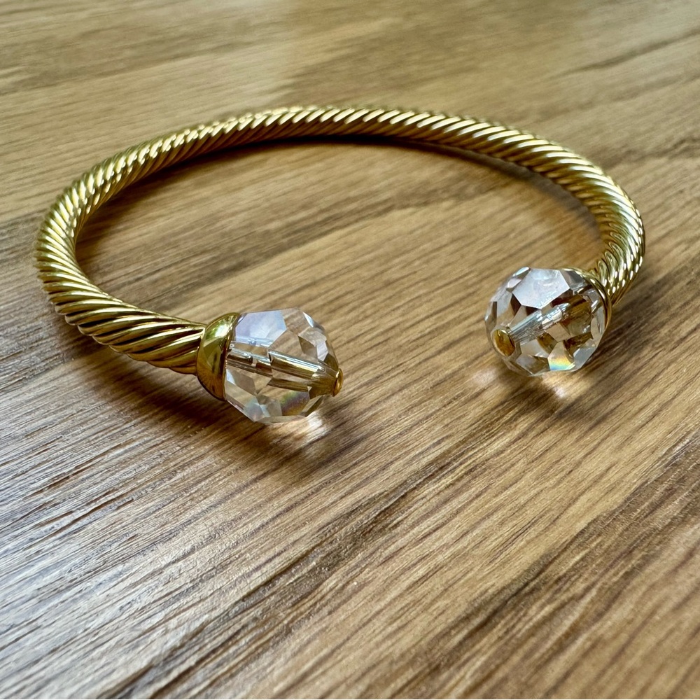 Touchstone Crystal by Swarovski Gold-Tone cuff Bracelet with Crystal Accents